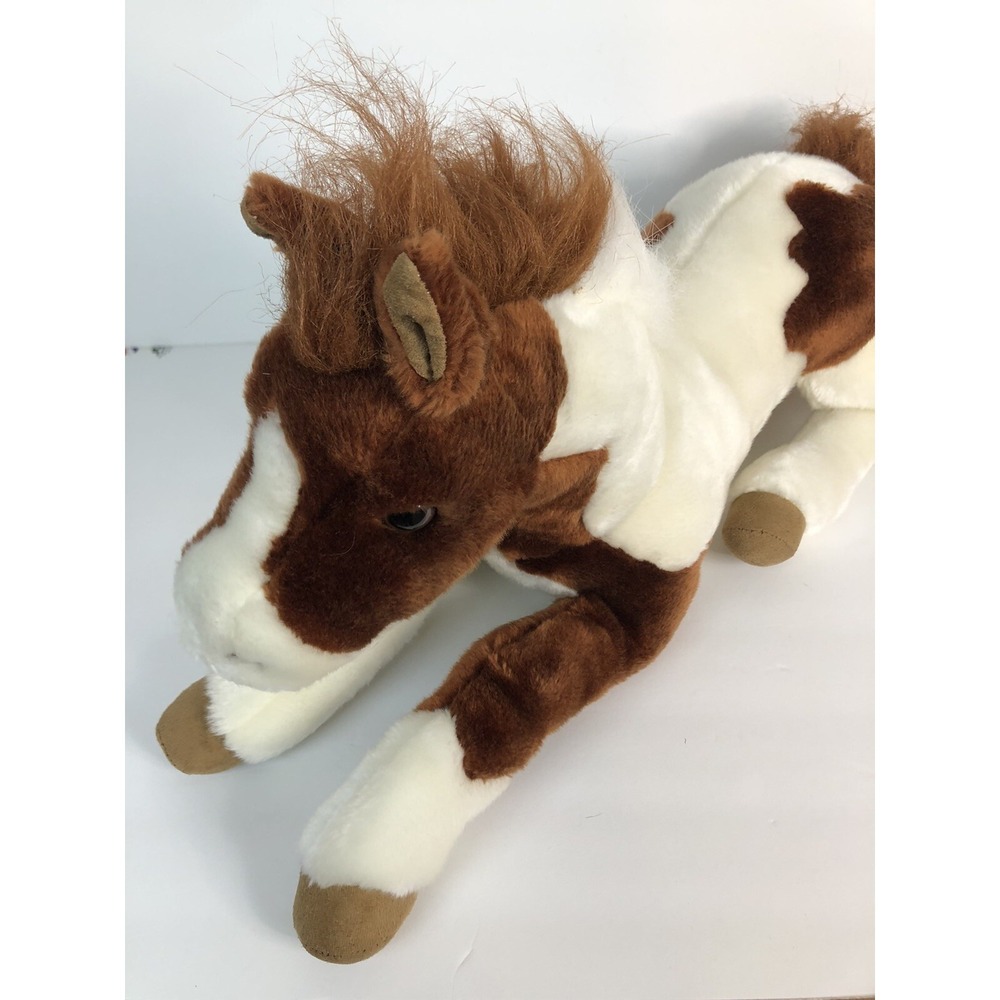 Breyer Painted Horse Pinto Pony Plush 20" White Brown Stuffed Animal 2008